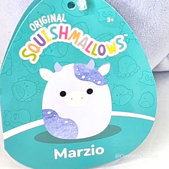 MARZIO 🐄 Blue Studded Velvet Cow Velvet Squad Original Squishmallow ☆ NWT ☆ - Picture 3 of 9